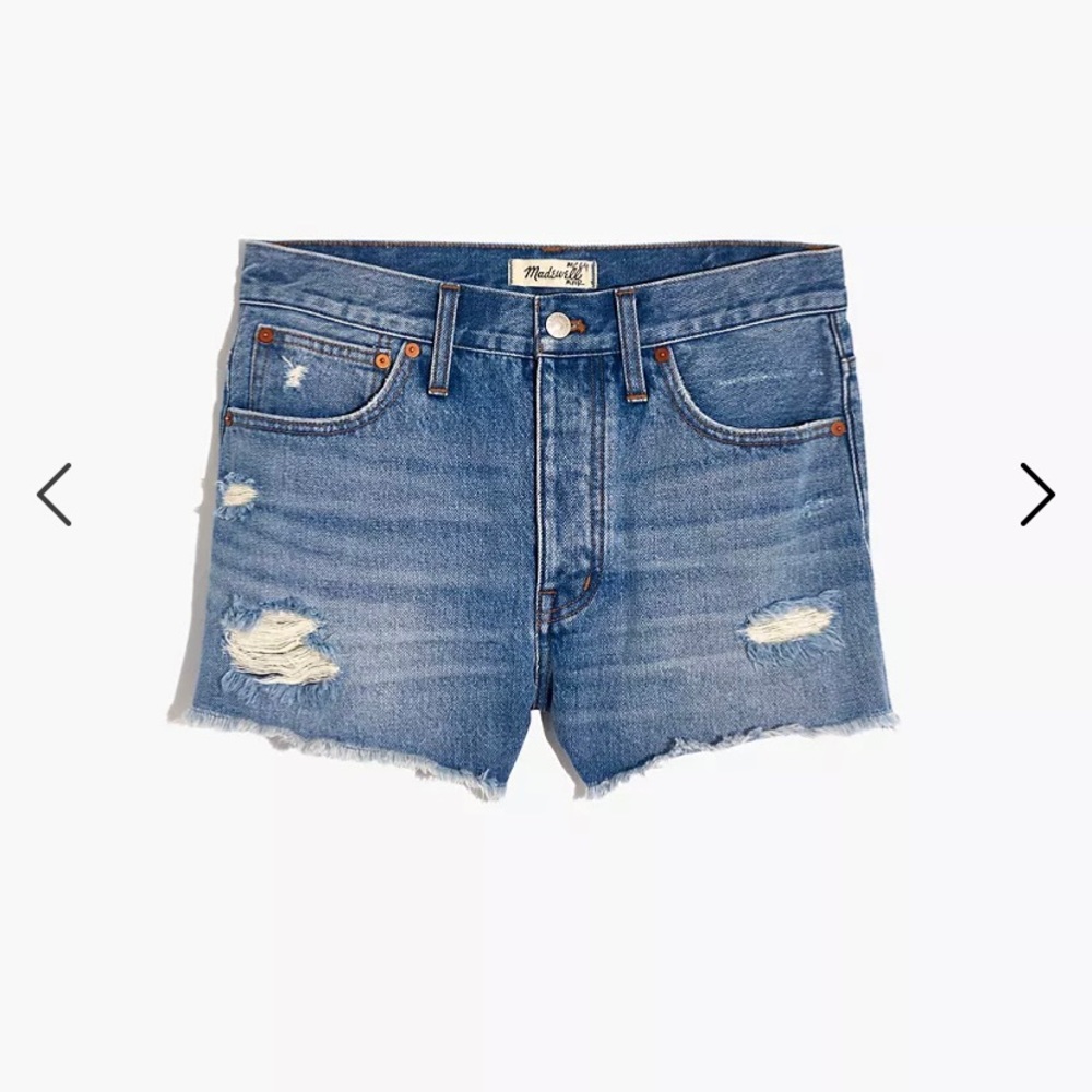 Madewell Distressed Denim Shorts - 29 (run large) - Picture 2 of 6